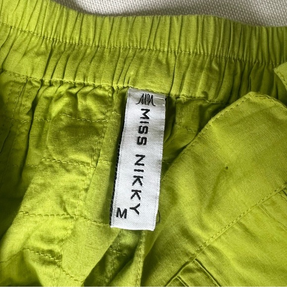 Miss Nicky Everyday Flared Pant in Lime Green Wide-Leg High Rise M - Picture 4 of 9
